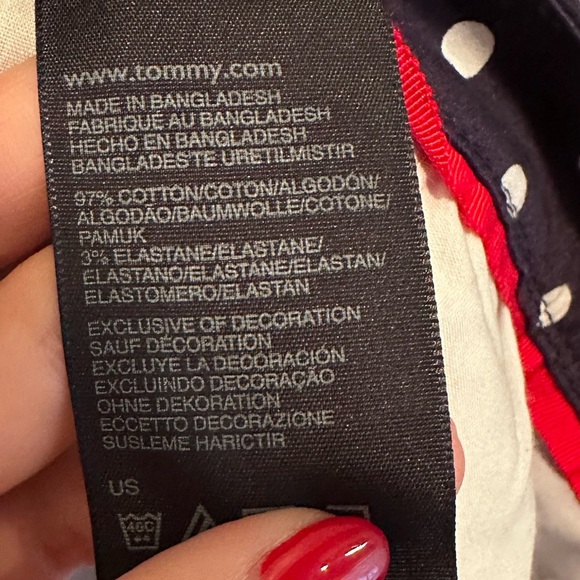 NWT Tommy Hilfiger Blue and White Polka Dot Pencil Skirt Size 10 - Picture 6 of 6